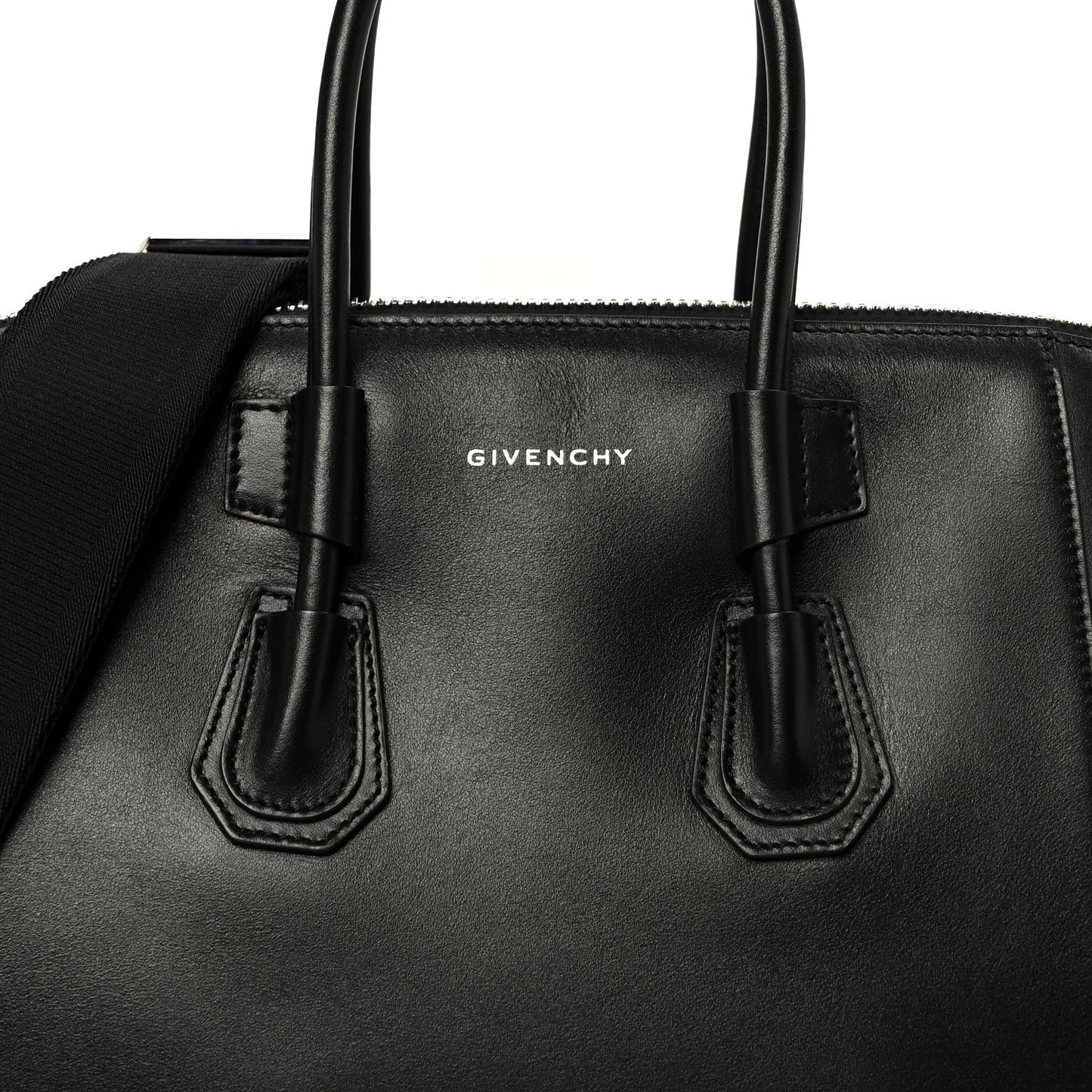 Box Calfskin Small Antigona Sport Top Handle Bag Black