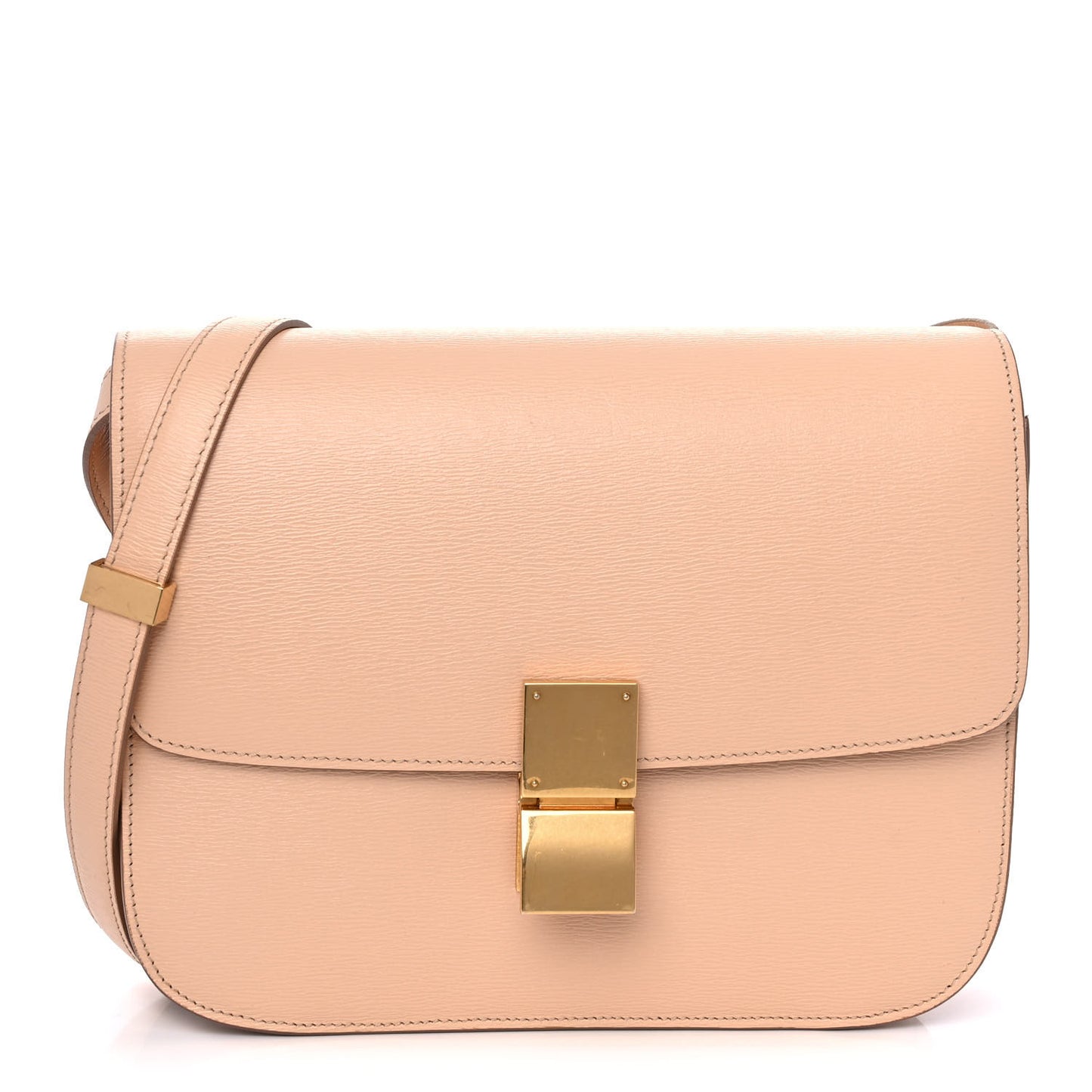Liege Calfskin Medium Classic Box Flap Bag Nude