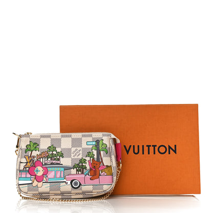 Louis Vuitton Damier Azur 2021 Christmas Animation Hollywood Mini Pochette Accessories Fuchsia 11 of 11