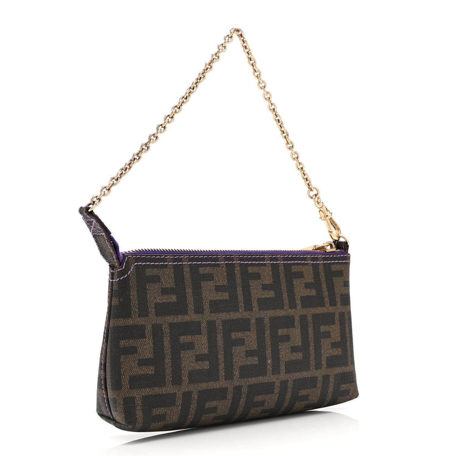 Fendi Zucca Spalmati Pochette Tobacco Viola 3 of 10