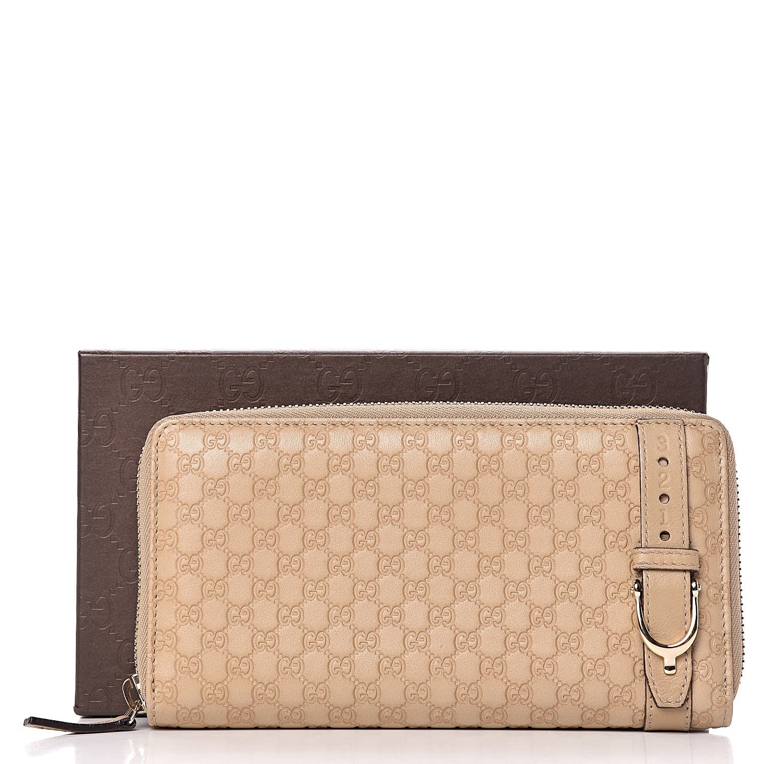 Gucci Microguccissima Nice Zip Around Wallet Cream 9 of 9
