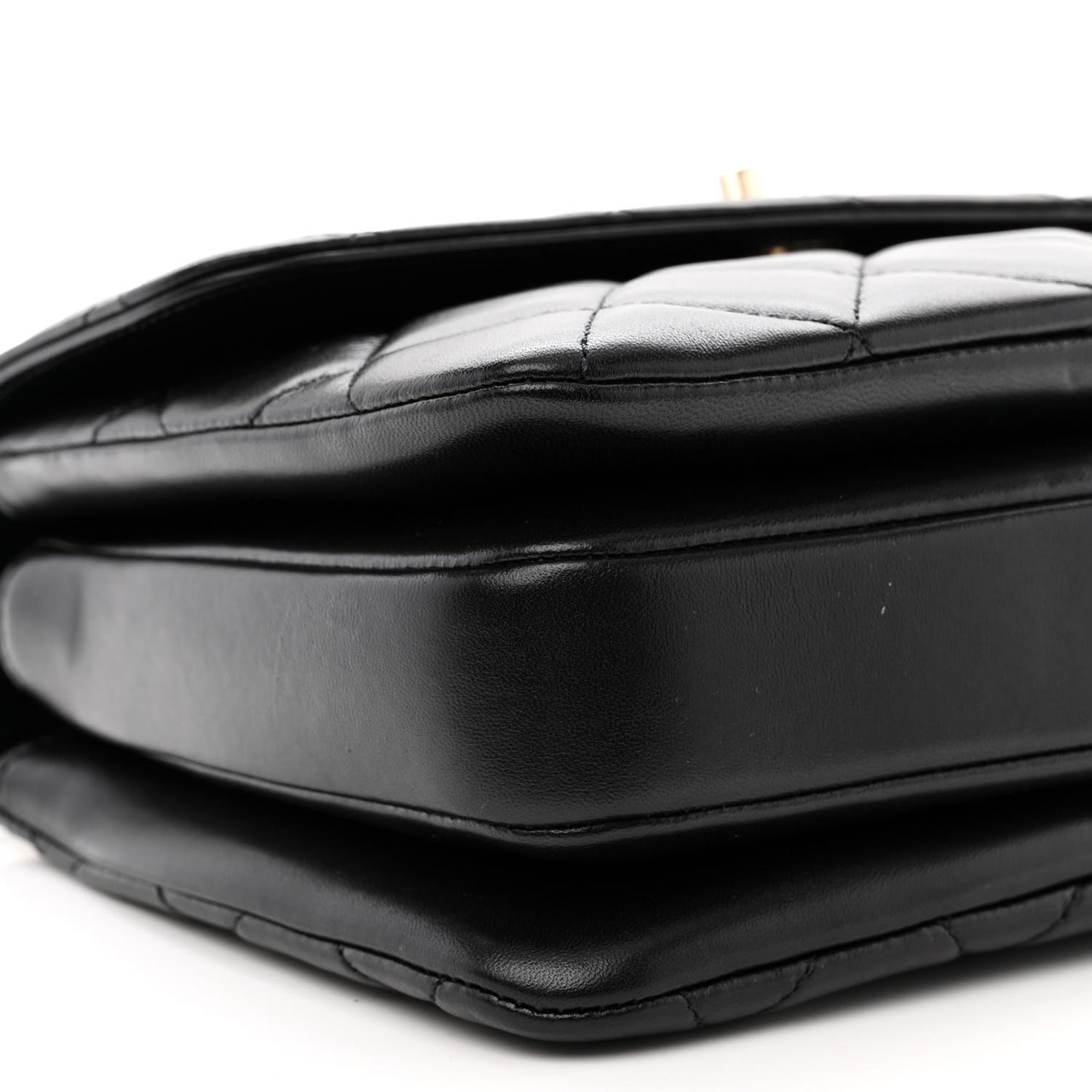 Lambskin Quilted Small Trendy CC Dual Handle Flap Bag Black