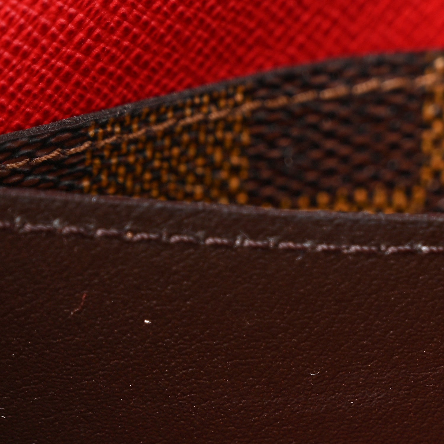 Louis Vuitton Damier Ebene Emilie Wallet Red 7 of 10