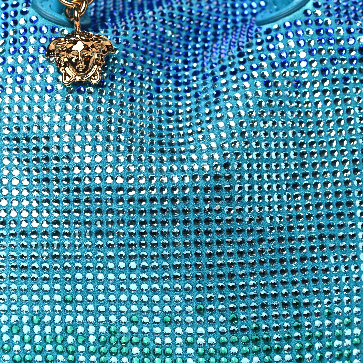 Versace Suede Crystal Pouch Blue Multicolor 7 of 12