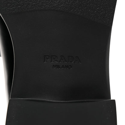 Prada Spazzolato Metal Triangle Logo 50mm Loafers 37.5 Black 6 of 12
