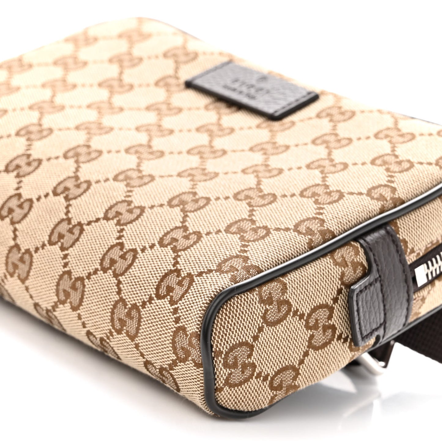 Monogram Dollar Calfskin Belt Bag Beige Ebony Testa di Moro Marrone Scuro