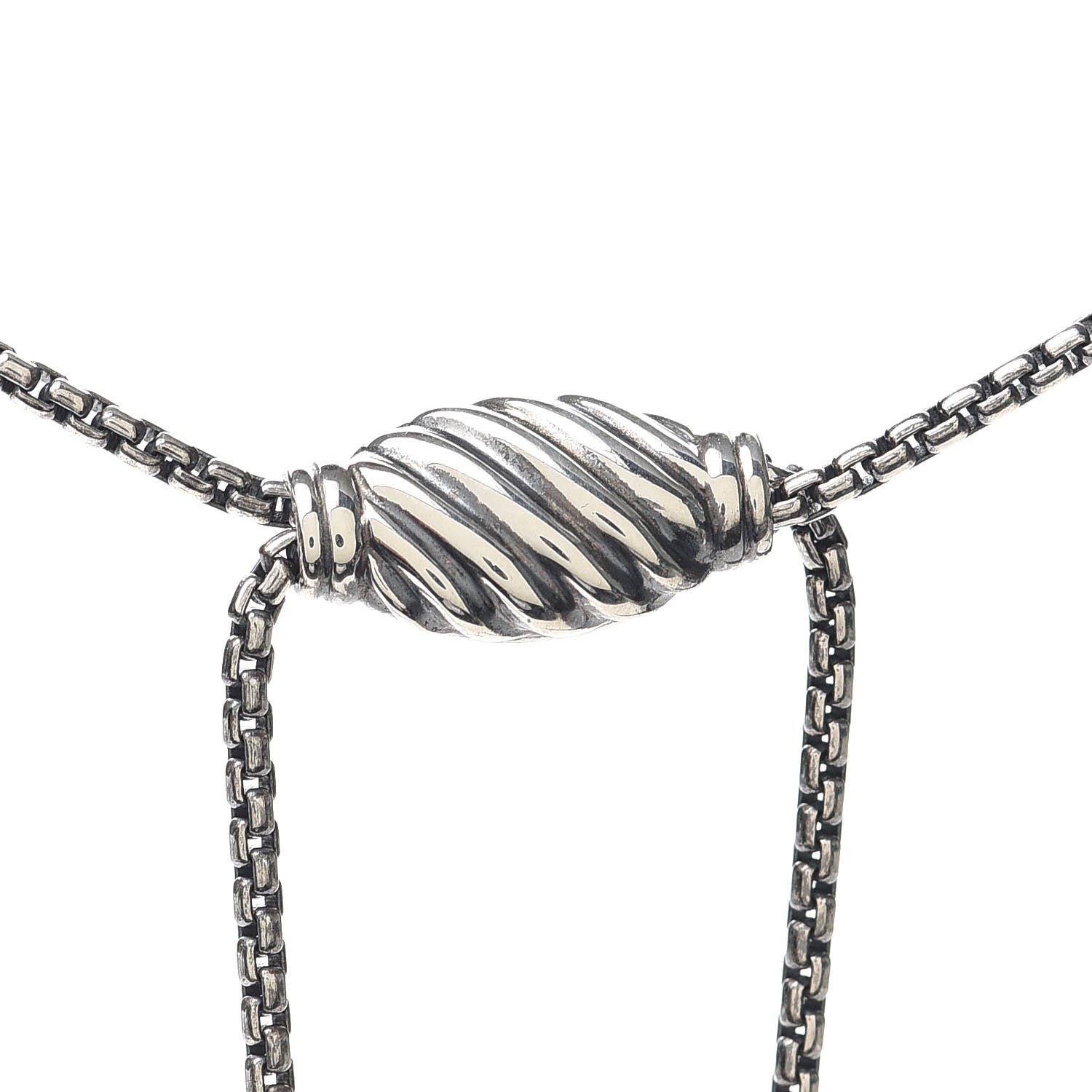 David Yurman Sterling Silver 14K Yellow Gold 37mm Crossover Pendant Necklace 4 of 4