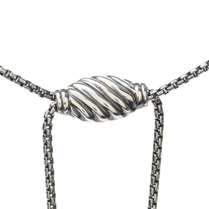 David Yurman Sterling Silver 14K Yellow Gold 37mm Crossover Pendant Necklace 4 of 4