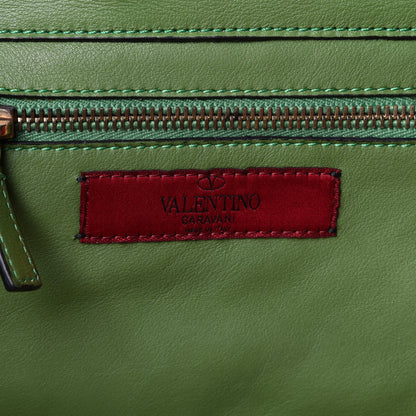 Valentino Garavani Vitello Colorblock Small Rockstud Tote Deep Rose Clover Grey Scarlet 5 of 6