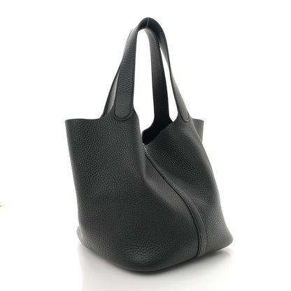 Hermes Taurillon Clemence Monochrome Picotin Lock 22 MM Black 3 of 11