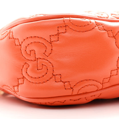 Gucci Calfskin GG Matelasse Chain Handbag Deep Orange Natural 9 of 10