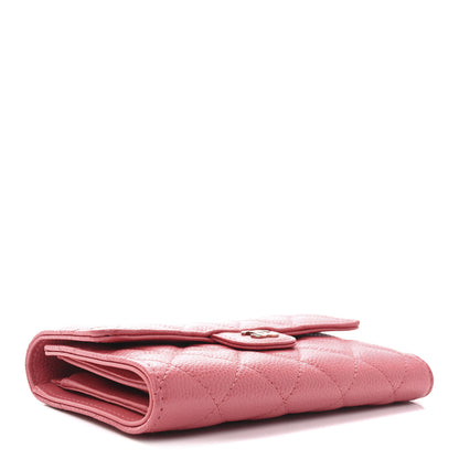 Chanel Metallic Caviar Quilted Medium Flap Wallet Pink 4 of 9
