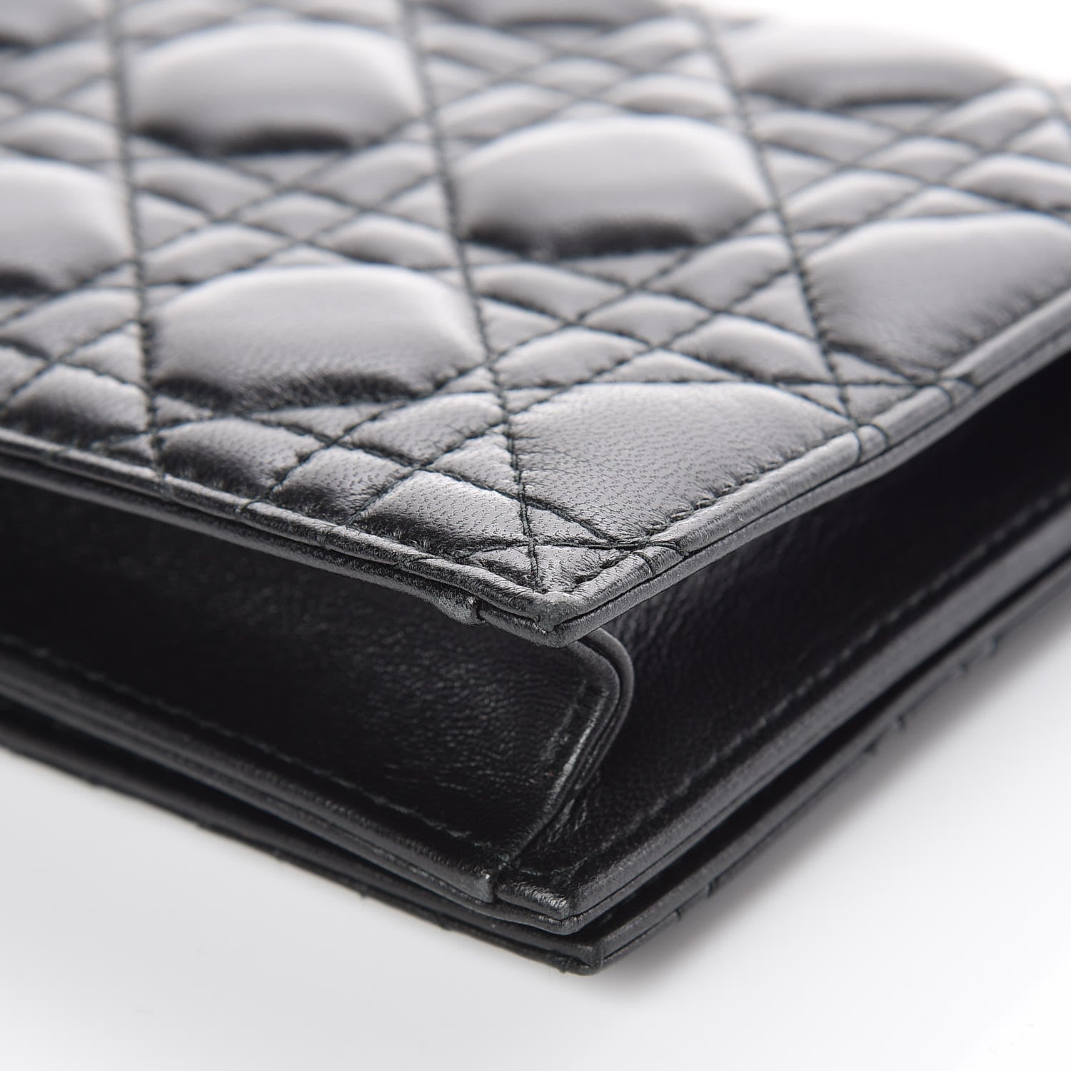 Christian Dior Lambskin Cannage Lady Dior Convertible Clutch Black 11 of 11
