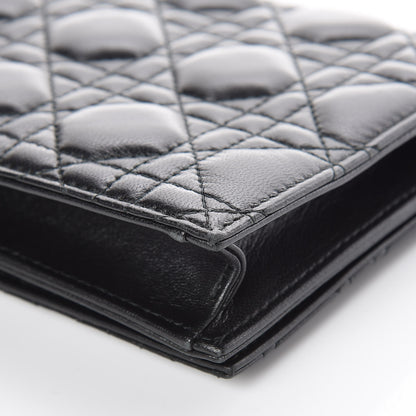 Christian Dior Lambskin Cannage Lady Dior Convertible Clutch Black 11 of 11