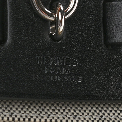 Hermes Vache Hunter Toile H Pegase Pop Herbag Zip Retourne 31 PM Bleu Indigo Ecru Black 7 of 10