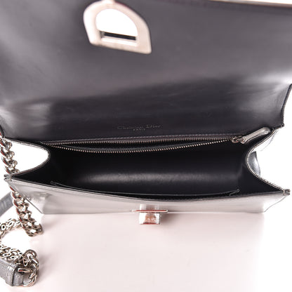 Christian Dior Metallic Patent Micro-Cannage Medium Diorama Flap Bag Silver 5 of 9