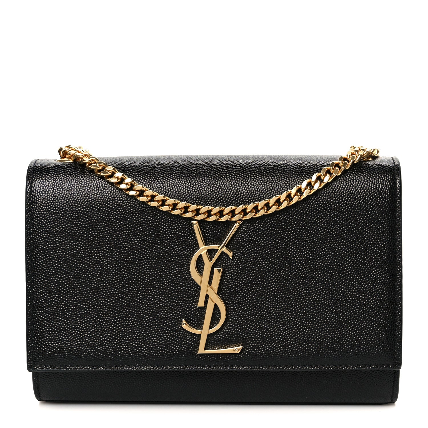 Saint Laurent Grain De Poudre Small Monogram Kate Satchel Black 1 of 11