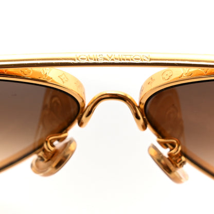 Louis Vuitton Metal The LV Pilot Sunglasses Z1620U Gradient Brown Monogram 11 of 12