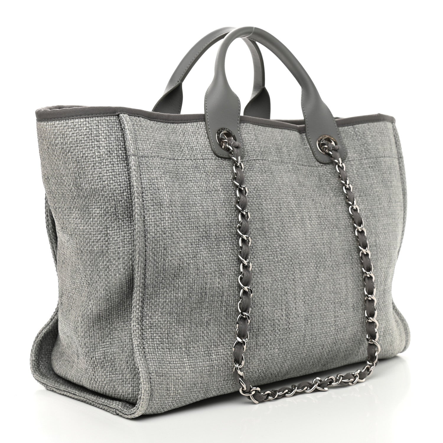 Chanel Canvas Large Deauville Tote Grey 3 of 9