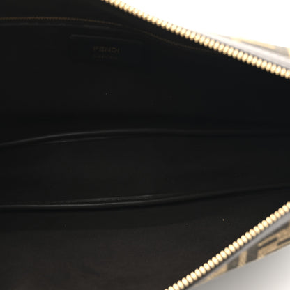Fendi Fabric Jacquard Vitello Grace FF 1974 Medium Simply Fendi Shoulder Bag Tobacco Moro Ebano 5 of 10