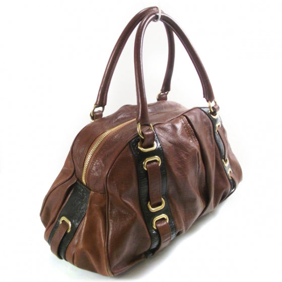 Leather Striping Bowler Chestnut
