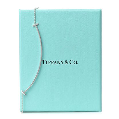 Tiffany Sterling Silver Large T Smile Pendant Necklace 6 of 6