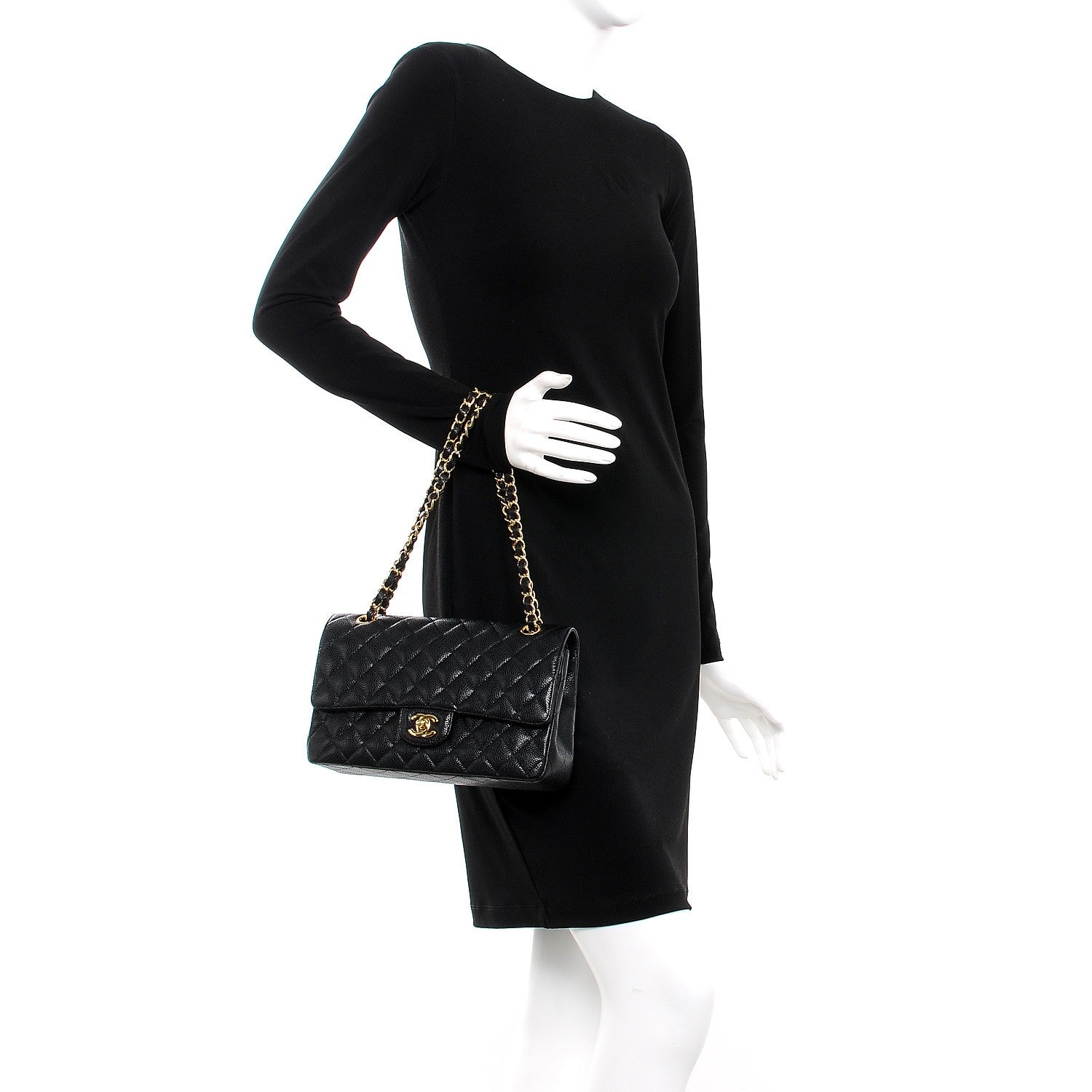Chanel Caviar Quilted Medium Double Flap Black 3 of 10