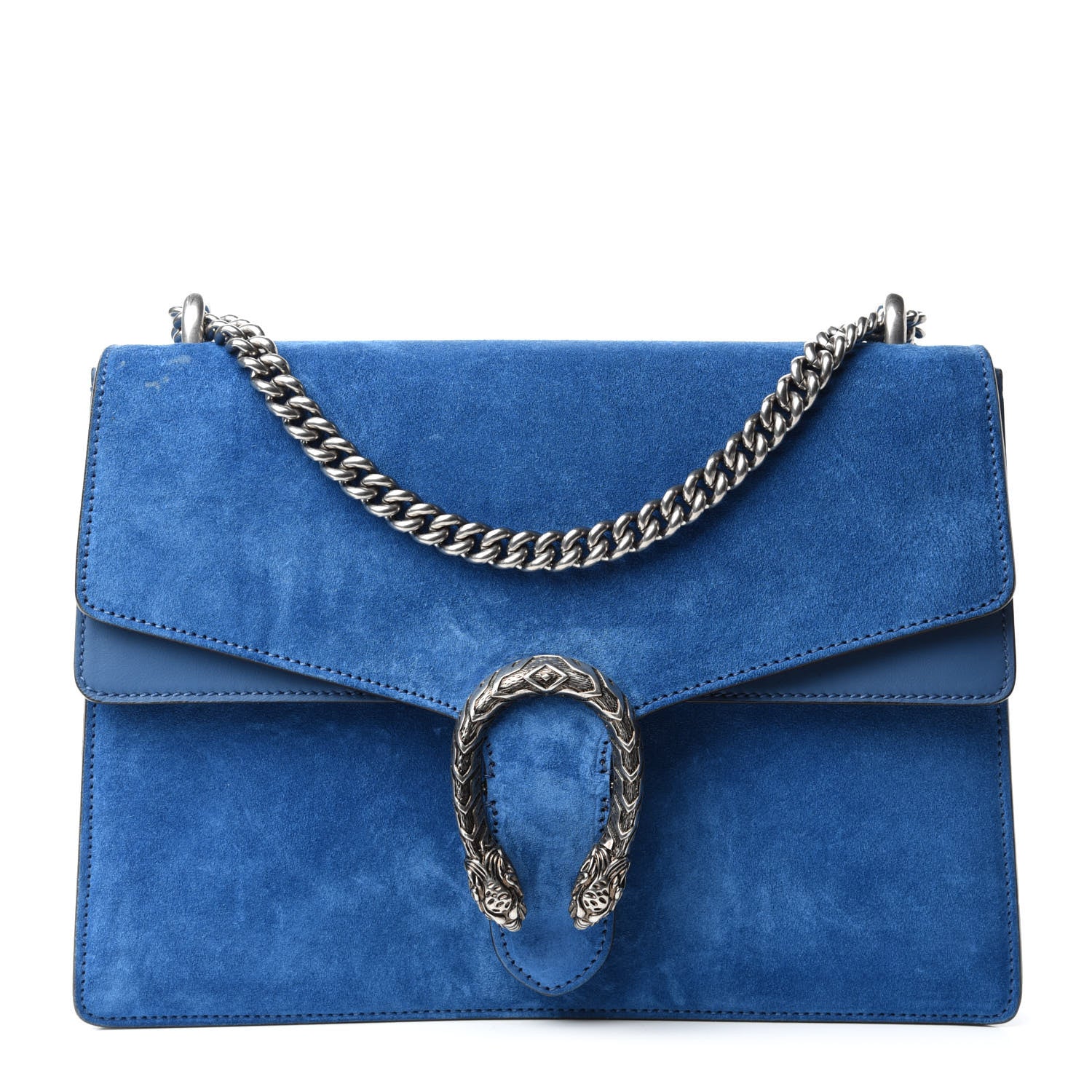 Gucci Suede Medium Dionysus Shoulder Bag Blue 1 of 14