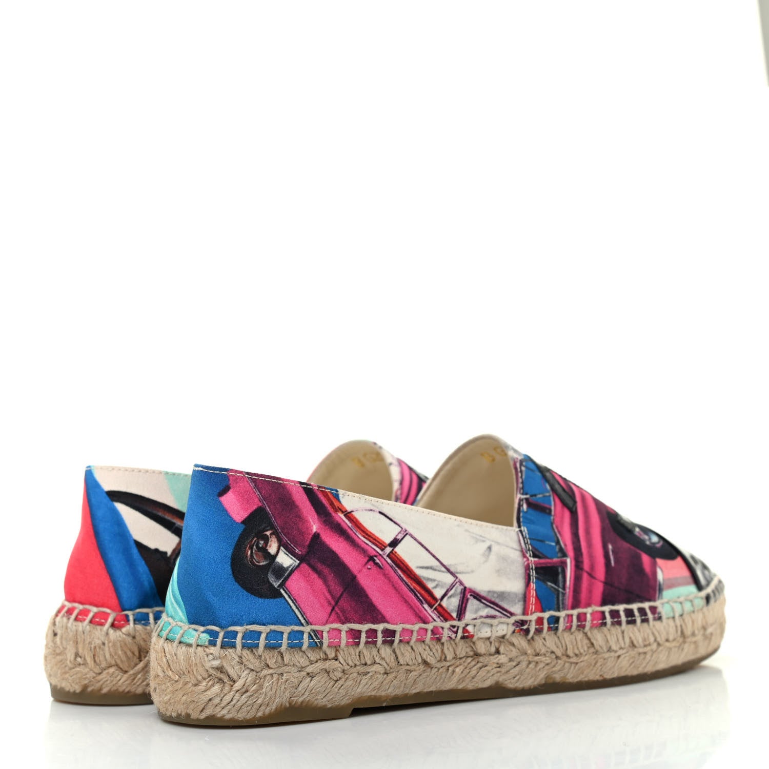 Chanel Fabric Patent CC Espadrilles 36 Multicolor Black 4 of 7