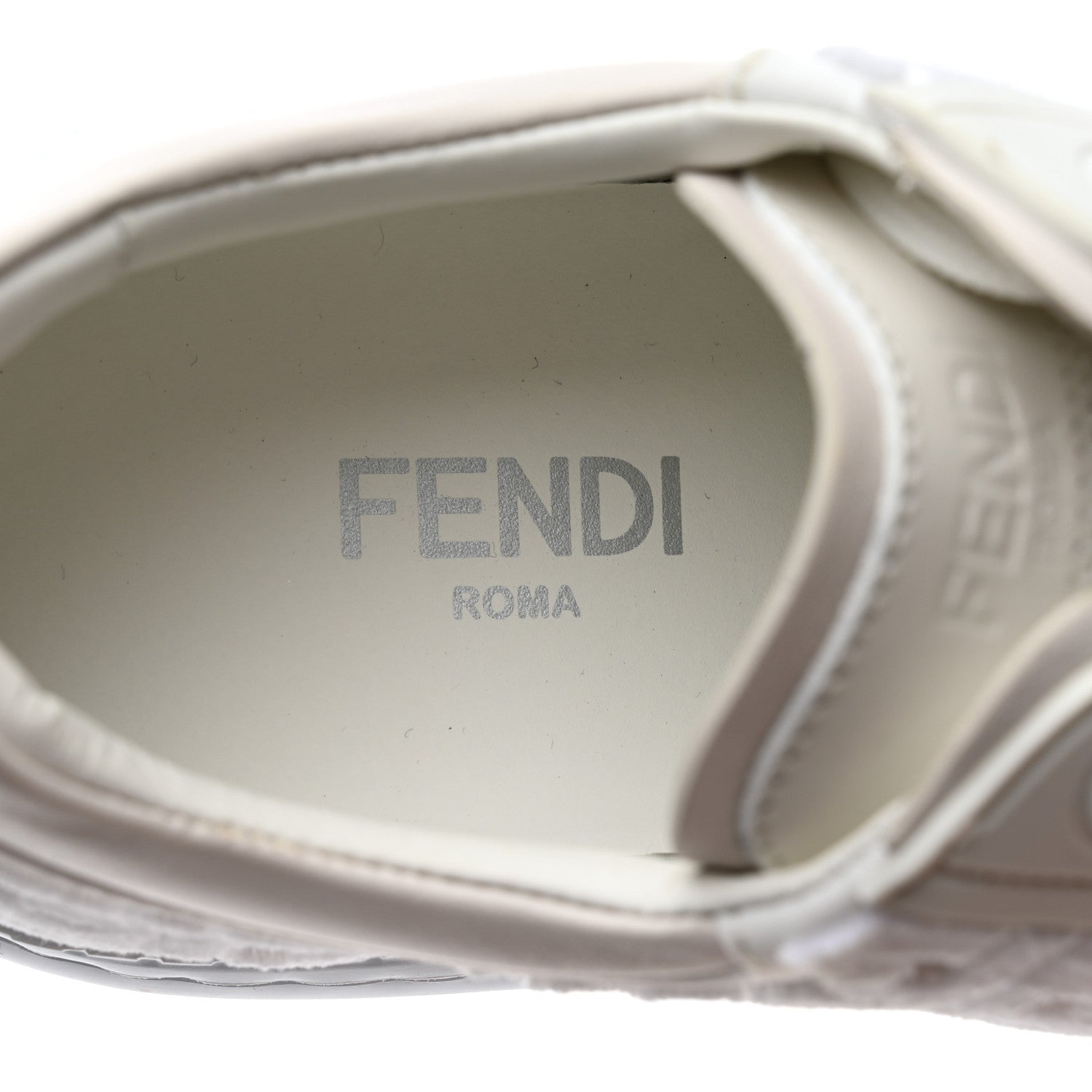 Fendi Velvet FF Calfskin Womens Fendi Force Low Top Sneakers 36 White 7 of 8