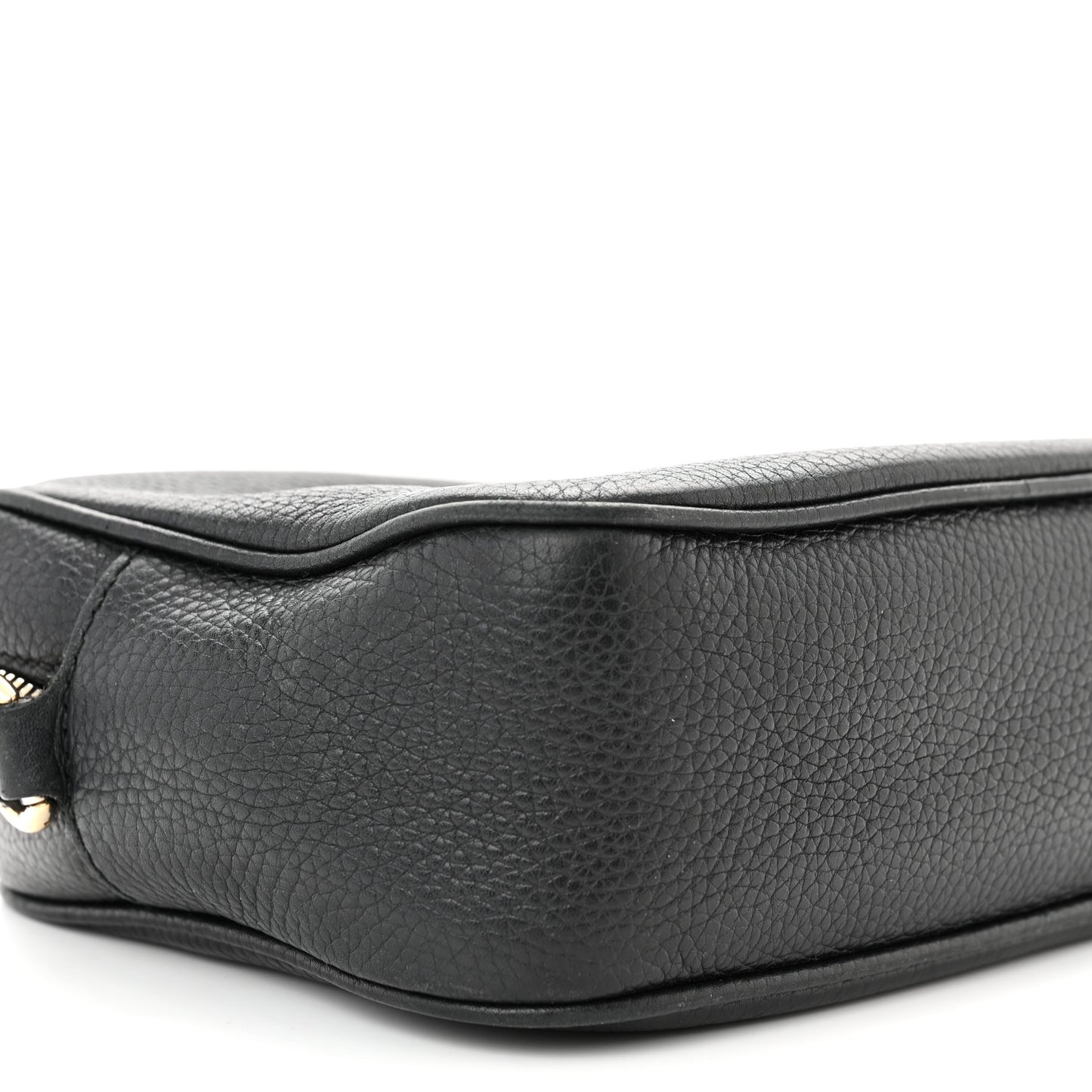Pebbled Calfskin Small Soho Disco Bag Black