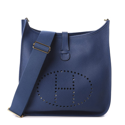 Hermes Taurillon Clemence Evelyne III GM Deep Blue 1 of 9