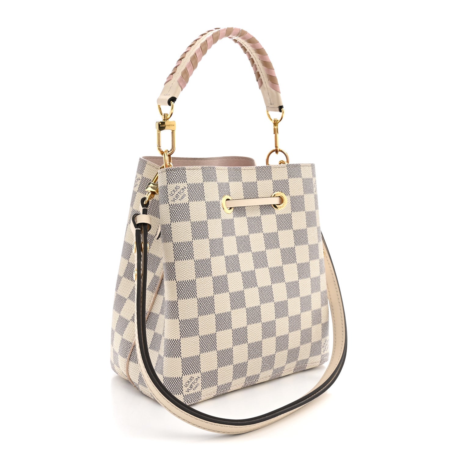 Louis Vuitton Damier Azur Braided Neonoe BB Pink 2 of 11