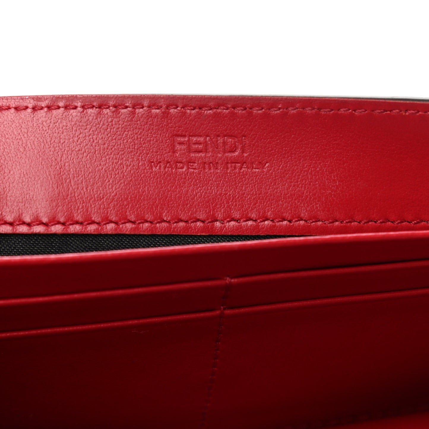 Vitello Cruise F is Fendi Bi-Color FF 1974 Embossed Continental Envelope Wallet On Chain Maya Black Fragola