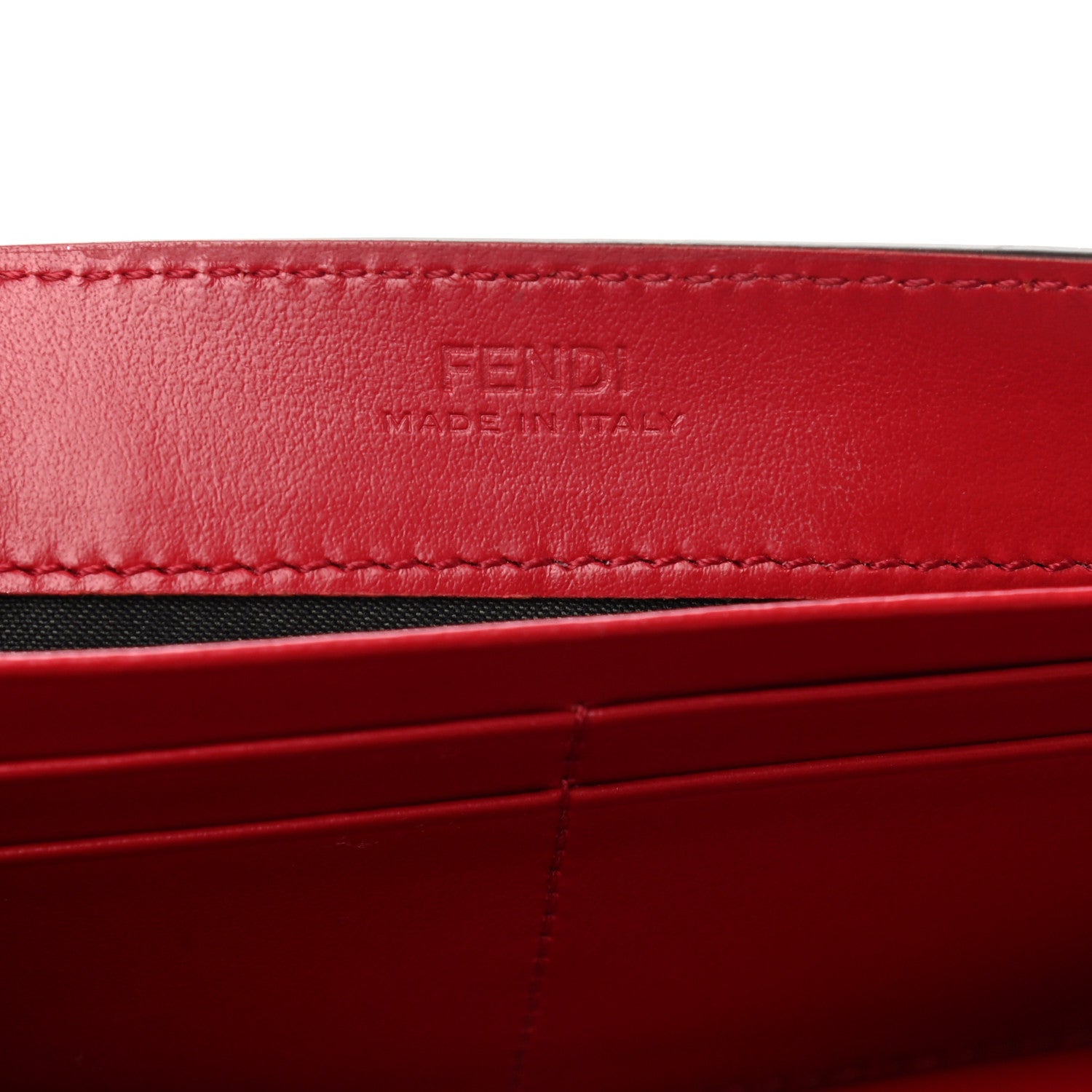 Fendi Vitello Cruise F is Fendi Bi-Color FF 1974 Embossed Continental Envelope Wallet On Chain Maya Black Fragola 6 of 9