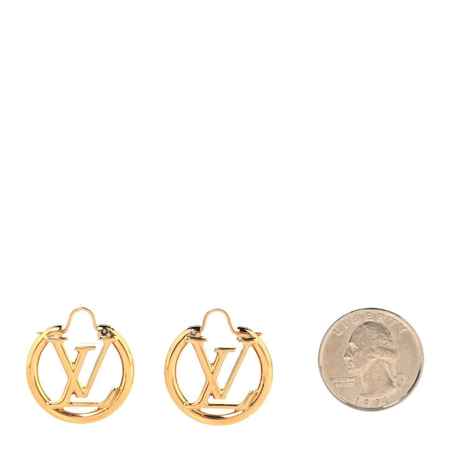 Metal Small Louise Hoop Earrings Gold