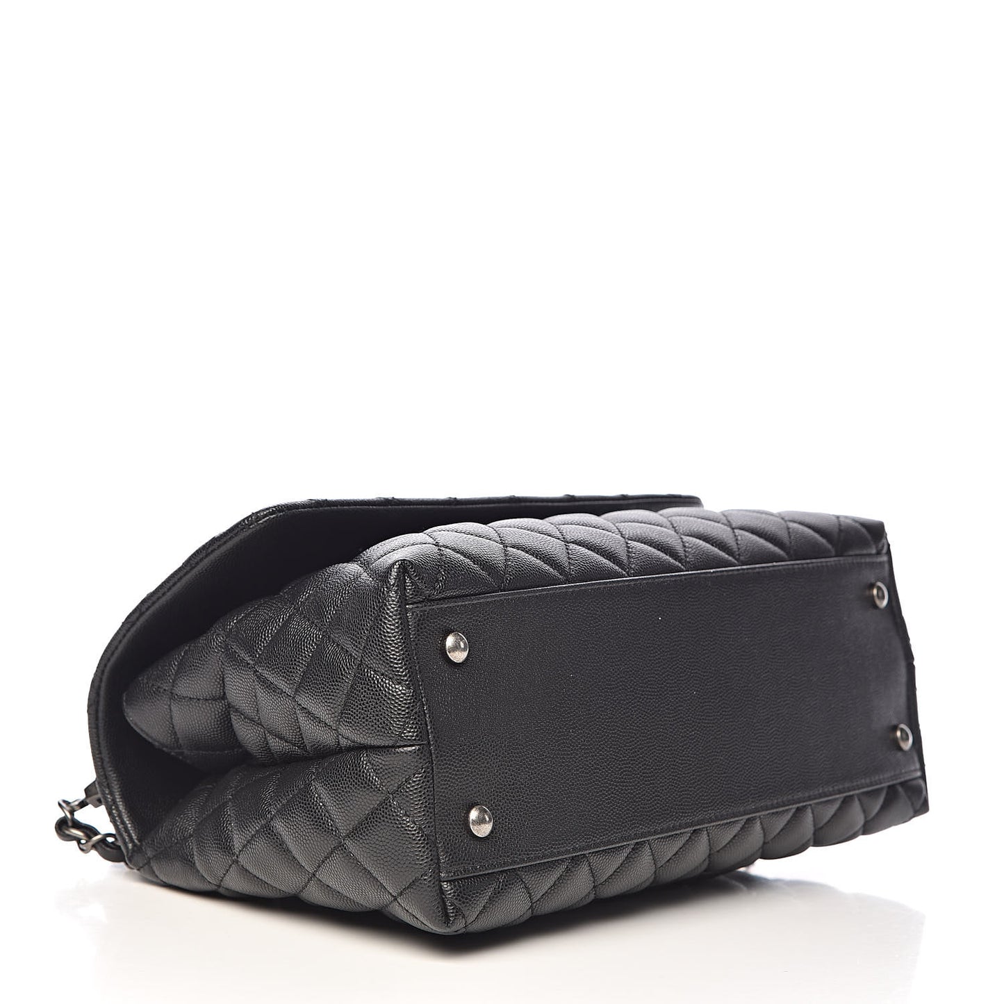 Caviar Quilted Small Coco Handle Flap Black