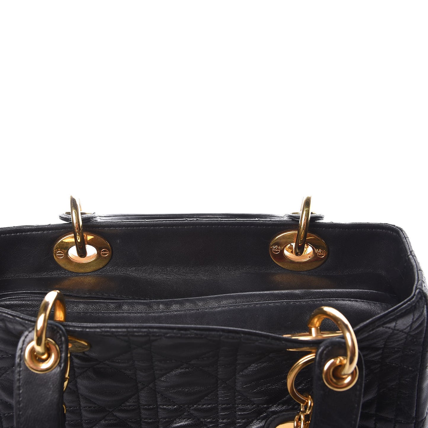 Lambskin Cannage Medium Lady Dior Black