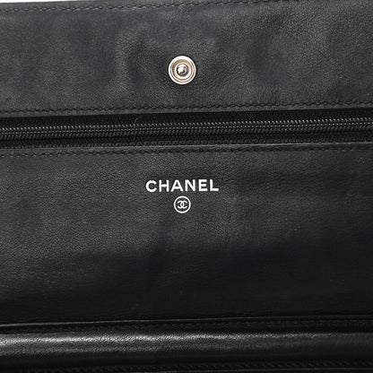 Chanel Distressed Patent Calfskin Quilted Reissue Wallet On Chain WOC Black 6 of 14