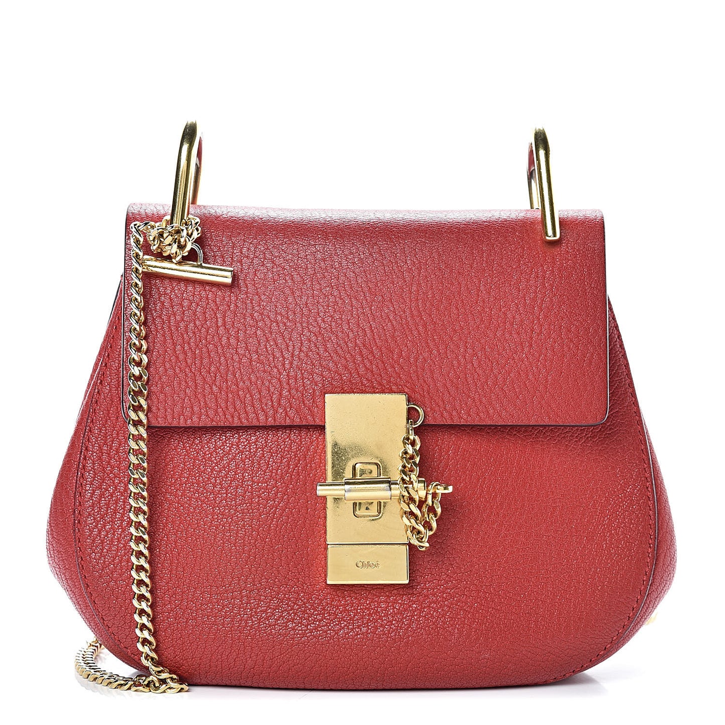 Grained Lambskin Mini Drew Shoulder Bag Plaid Red