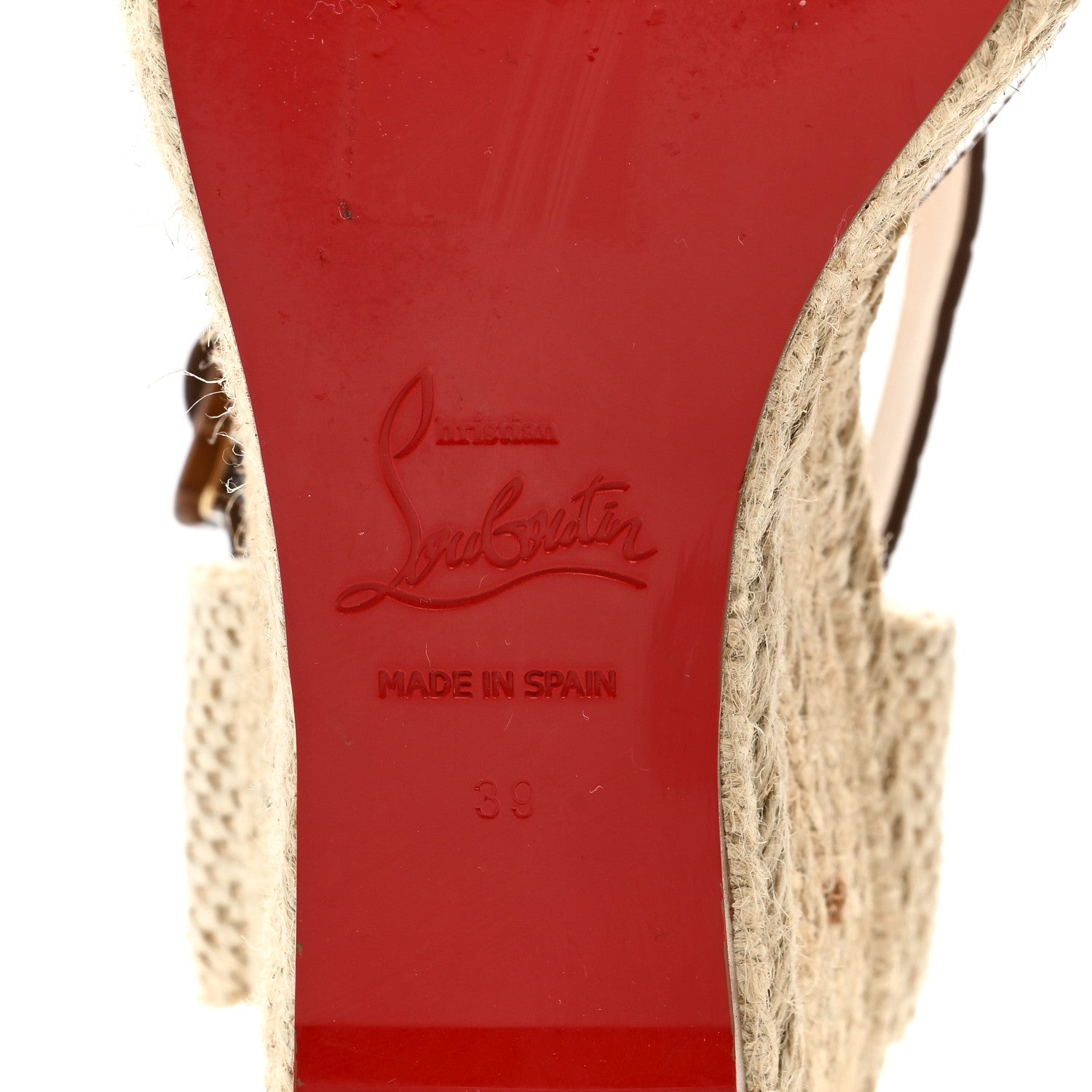 Christian Louboutin Calfskin Crocodile Embossed Amelia 90 Espadrille Wedges 39 Brown 6 of 7