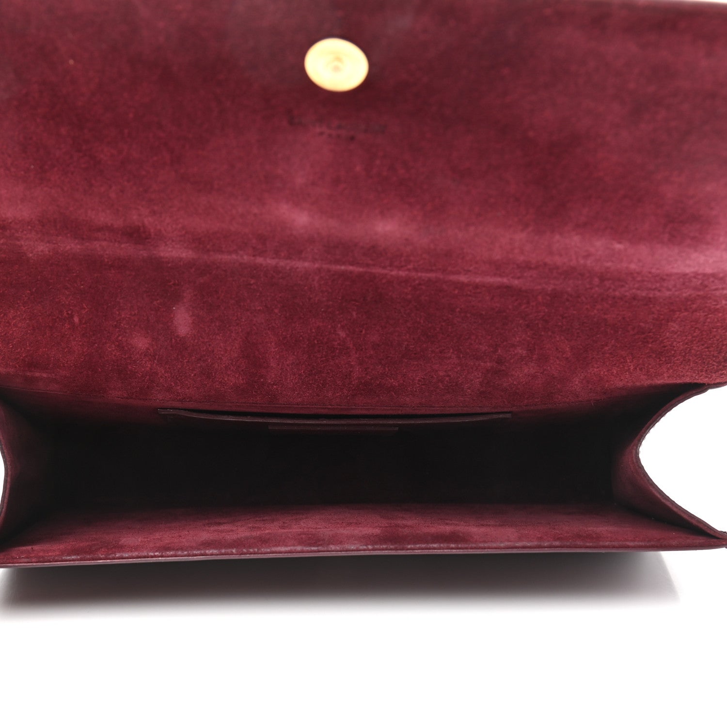 Saint Laurent Patent Classic Monogram Cassandre Clutch Dark Red 5 of 6
