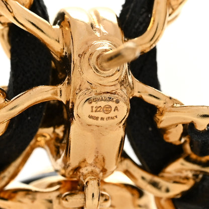 Chanel Lambskin Chain CC Bow Brooch Gold Black 3 of 5
