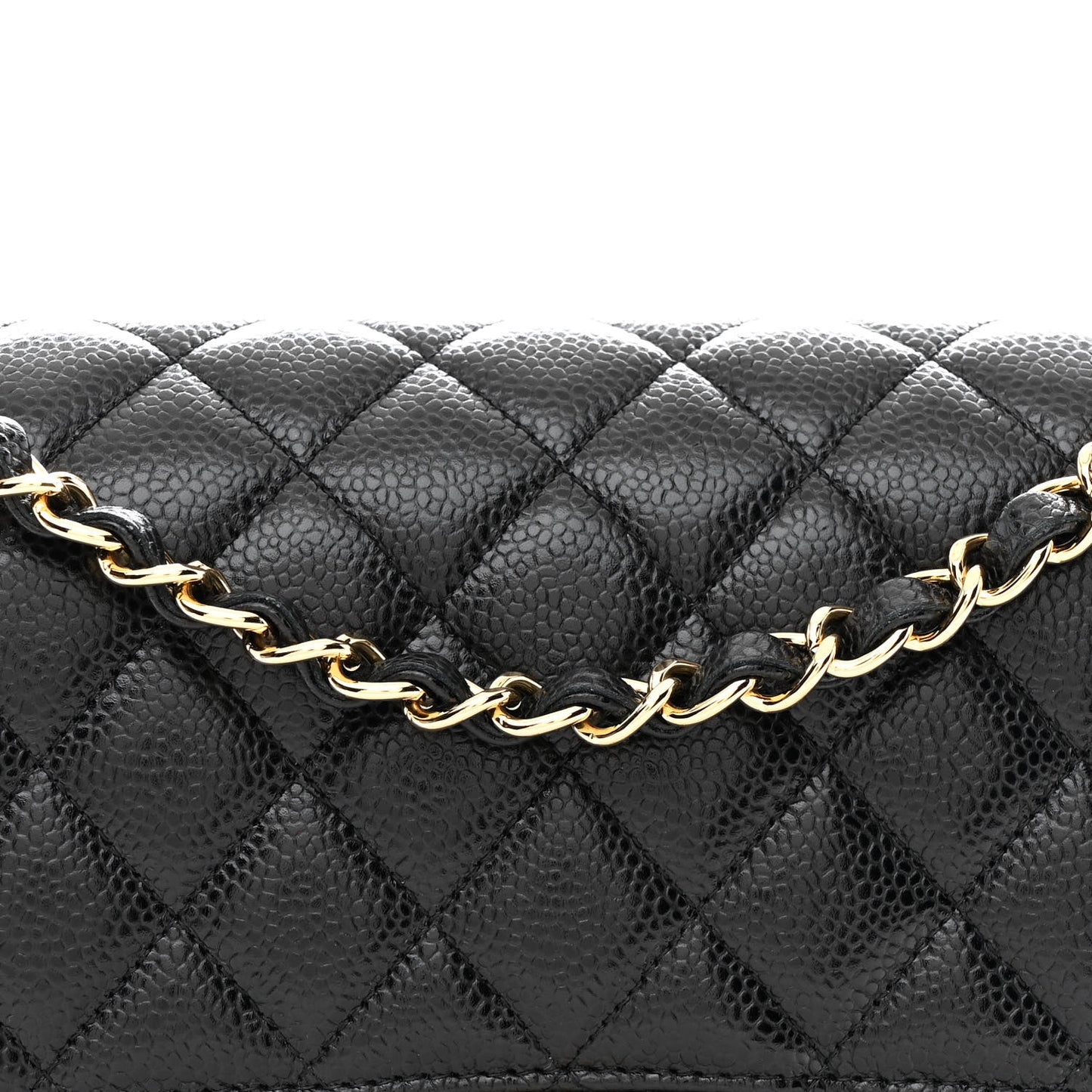 Caviar Quilted Medium Double Flap Black