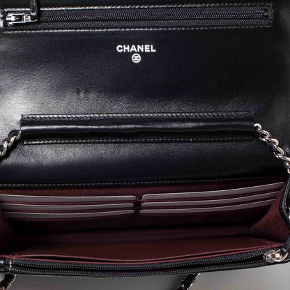 Chanel Lambskin Quilted Wallet On Chain WOC Black 7 of 10
