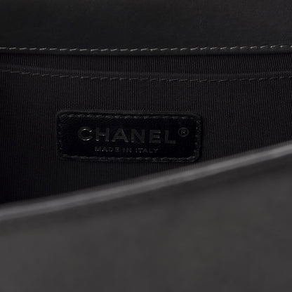 Chanel Iridescent Calfskin Embellished Double Stitch Medium Boy Flap Black 8 of 12