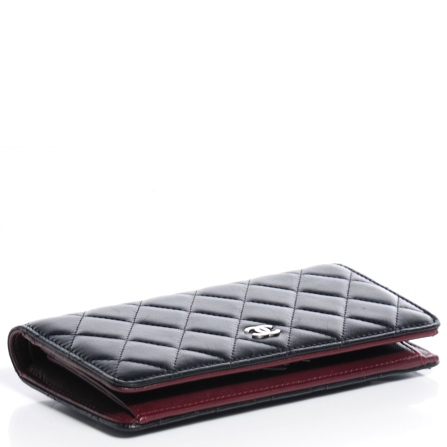 Chanel Lambskin Quilted Yen Wallet Black 4 of 9