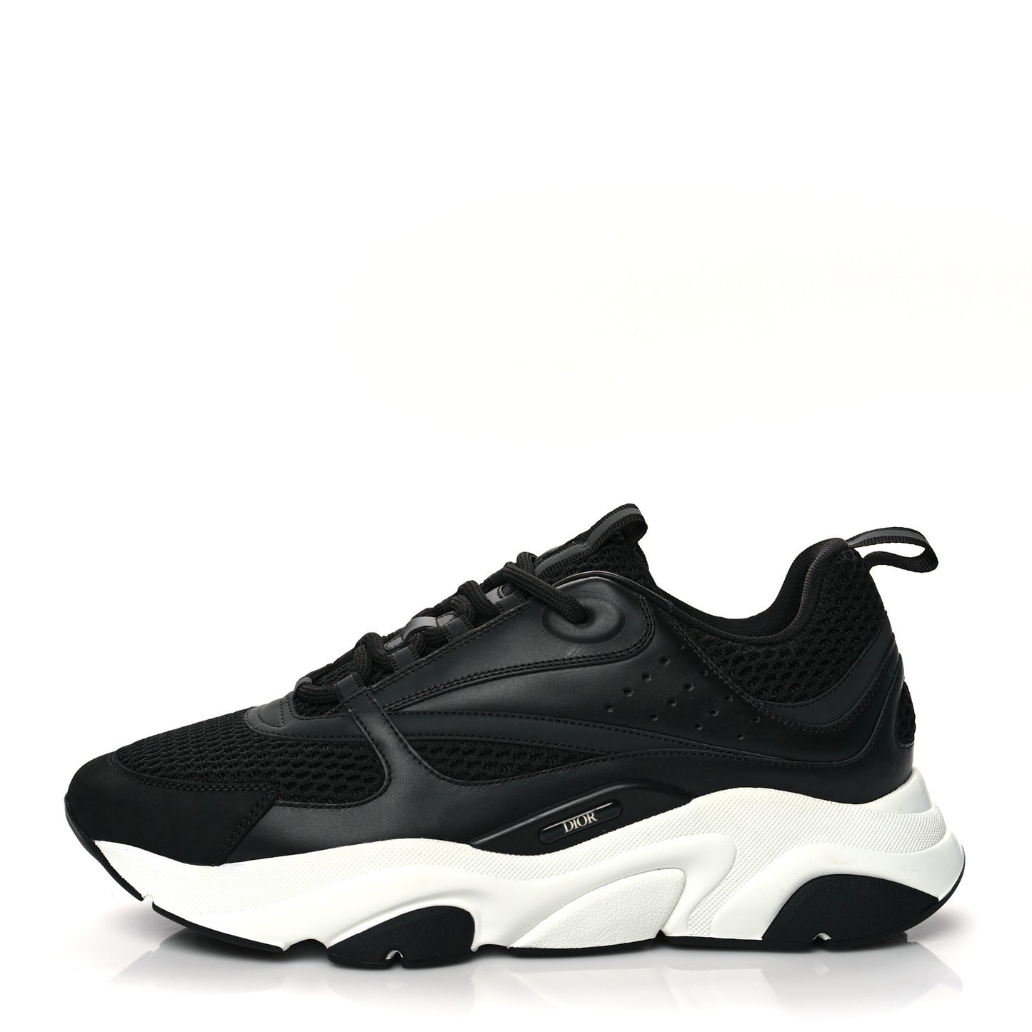 Technical Mesh Calfskin Mens B22 Sneakers 44 Black