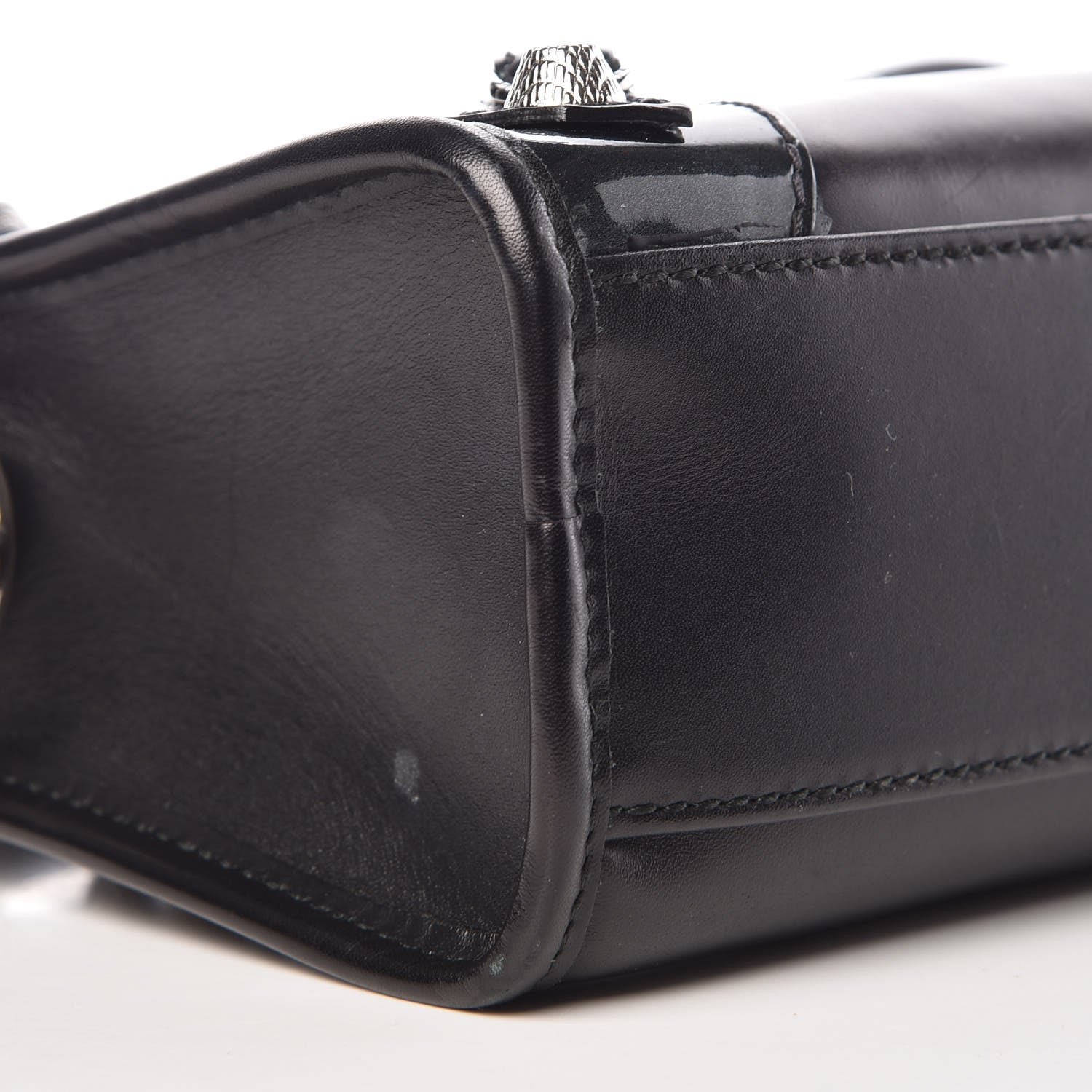 Balenciaga Smooth Calfskin Metallic Patent Giant 12 Silver Hardware Mini City Black Gris 8 of 13