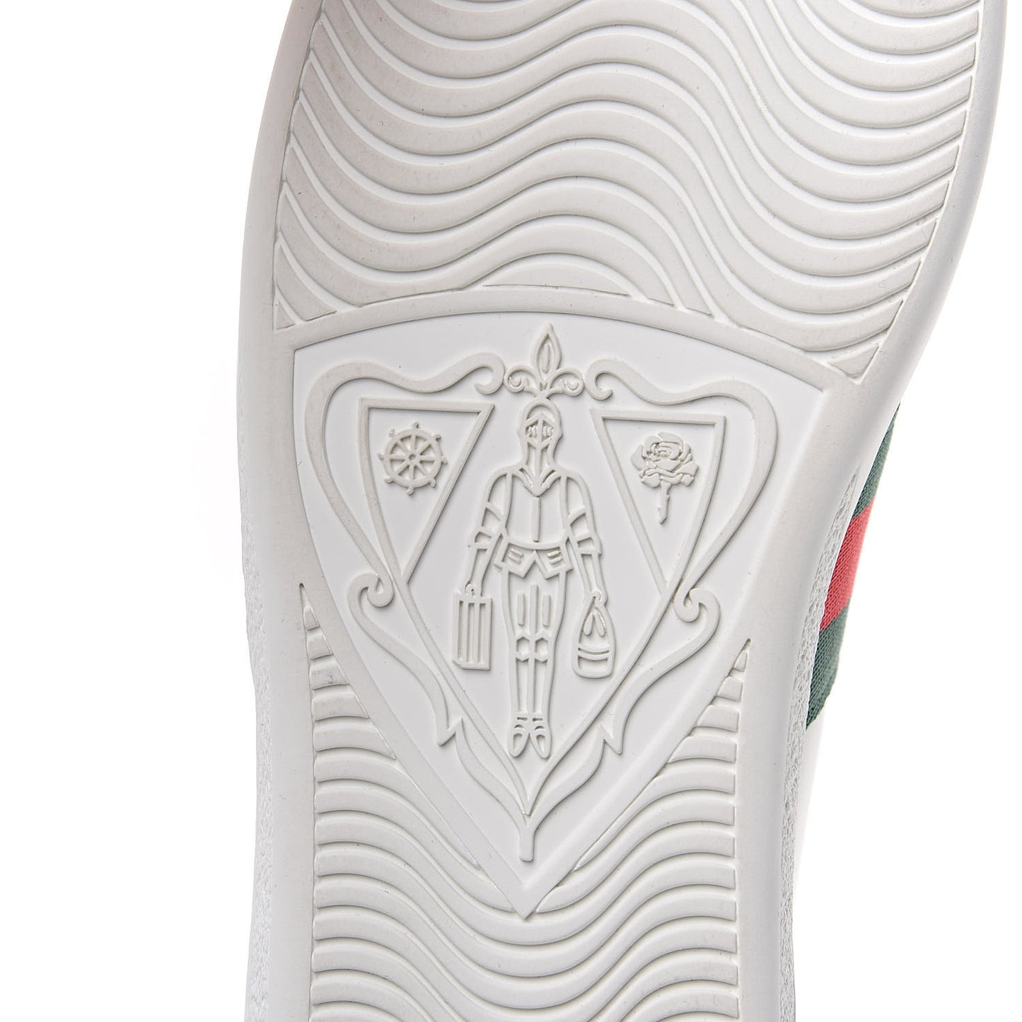 Calfskin Web Bee Embroidered Womens Ace Sneakers 38 White Green